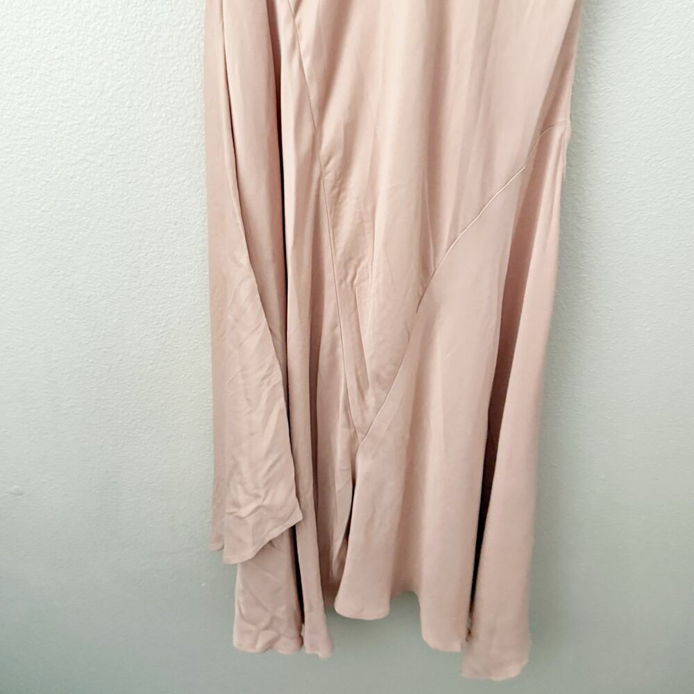 ANTHROPOLOGIE | Blush Pink Cowl-Neck  Twofer Slip Gown Lace Viscose | Medium - Picture 10 of 13